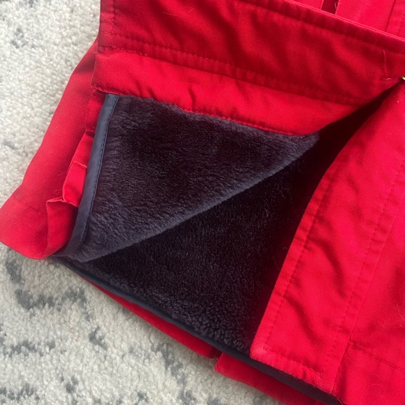 Vtg 1990s Class Club Red/Navy Faux Fur Lined Coat - Picture 5 of 8